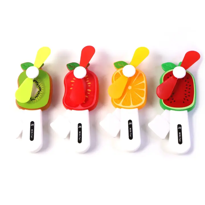 Mini Hand Pressure Fruit-shaped Fan For Kids (1 Pc Mix Design)