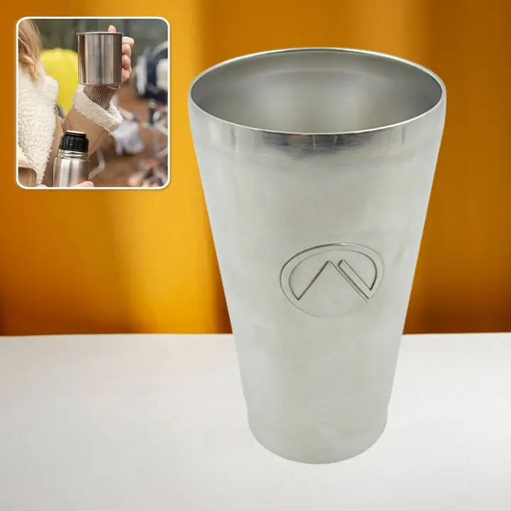 Stainless Steel Vacuum Insulated Travel Mug Glass Reusable Water Glassserving Unbreakable Drinking (1 Pc)