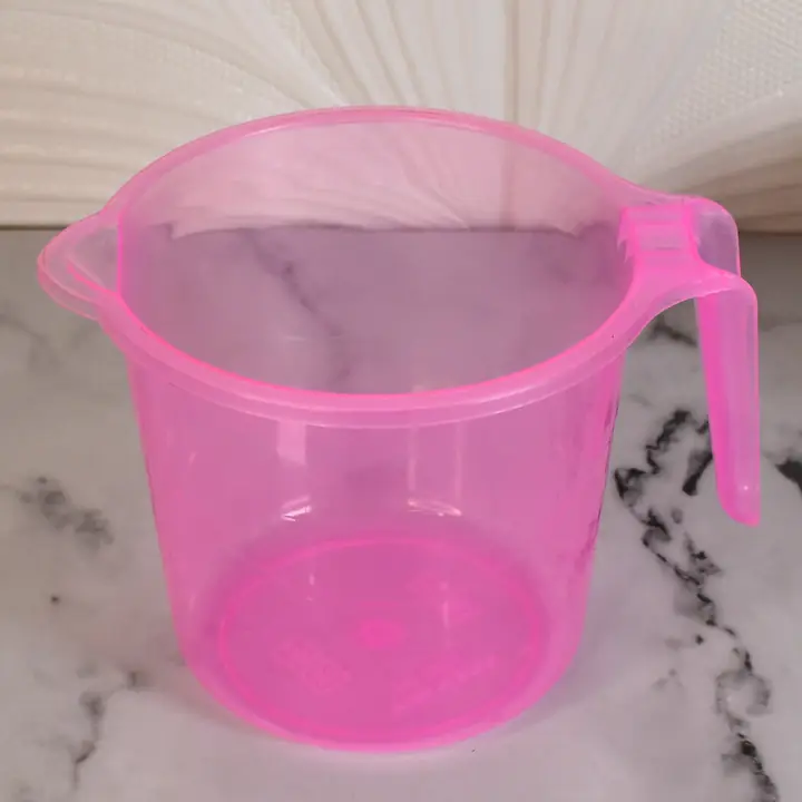Plastic Round Transparent Bath Water Mug (1 Pc 1200 ml Mix Color)