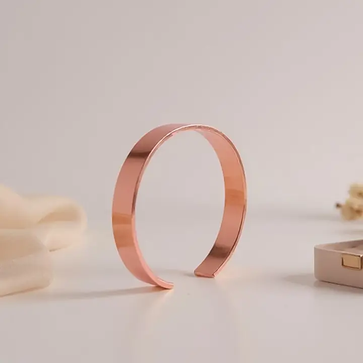 Elegant Rose Gold-plated Open Cuff Bracelet Kada (1 Pc)