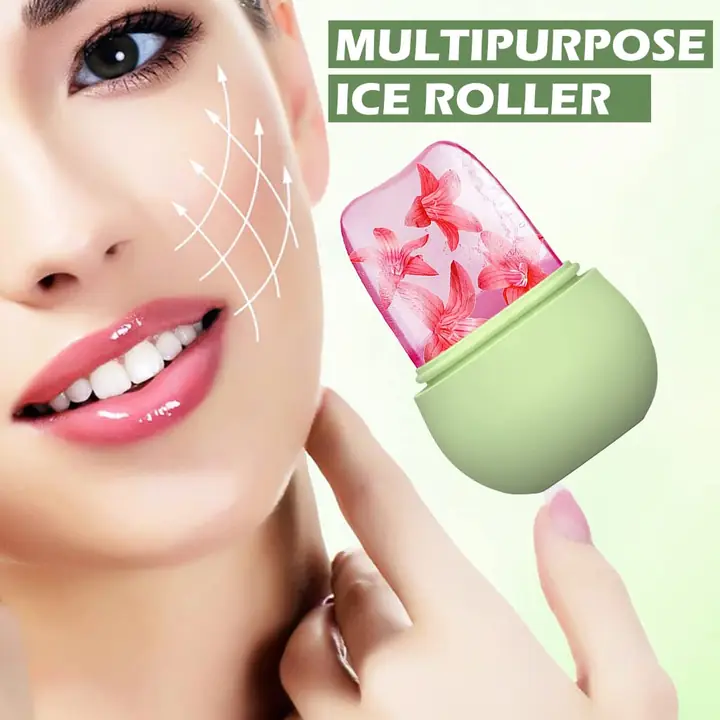 Ice Roller For Face Massage Eye Anti-leak Silicone Ice Face Roller Ice Mould With Cleansing Brush