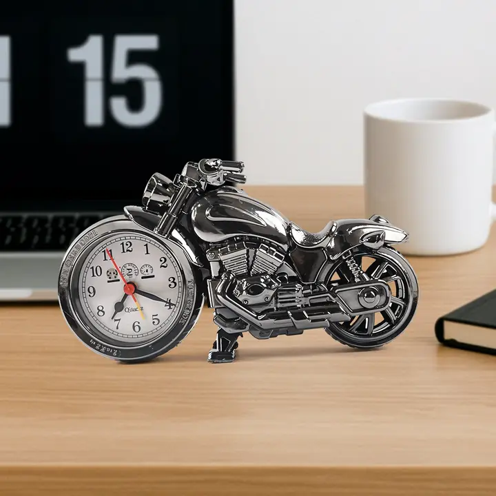 Motorcycle Alarm Clock Motor Table Clock For Home Decor (1 Pc)