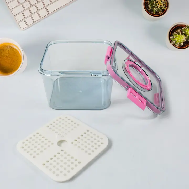 High Quality Plastic Food Storage Container Clear Washable Refrigerator Food Box Food Container