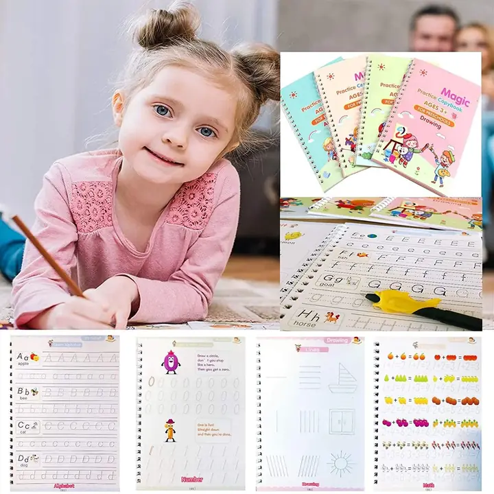 4 Pc Magic Copybook Widely Used By Kids Childrens And Even Adults Also To Write Down Important