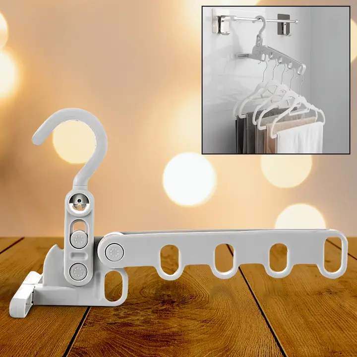 5holes Foldable Clothes Hanger Travel Clothes Hanger Multifunctional Clothes Hanger Space-saving