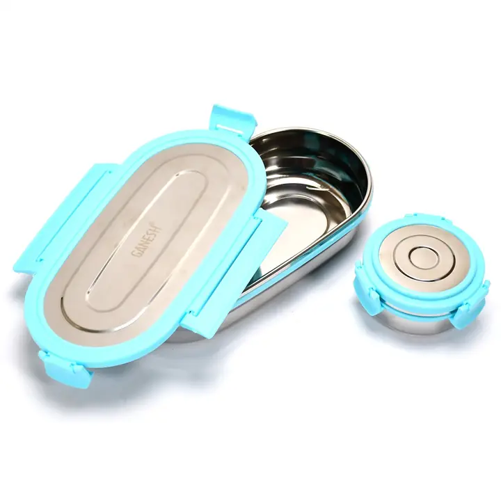Ganesh Stainless Steel Lunch Box Small Container ( Set Of 2 Pcs )