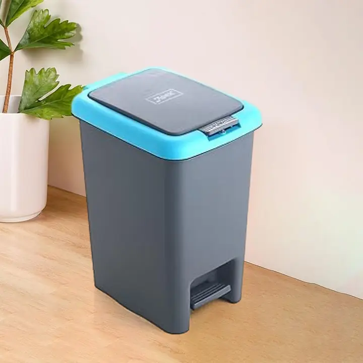 Apex Plastic Push N Pedal Dust Bin Hands-free Operation Compact Design 6.5 Liters (1 Pc Mix Color)
