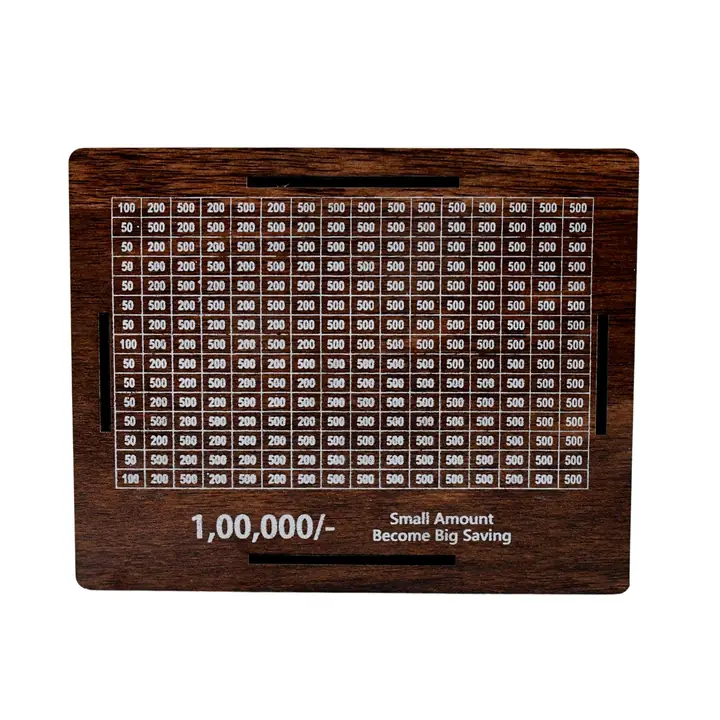 Wooden Money Piggy Bank Money Box (1 Pc With Marker Pen)