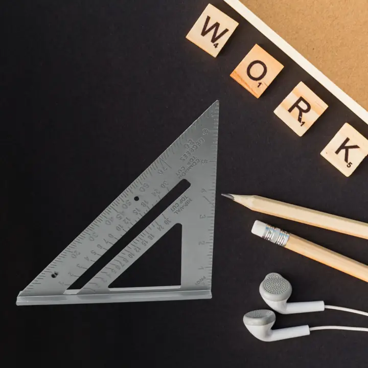 Double Side Scale Triangle Measurement Hand Tool 45 Degree Triangle Ruler Home For Industry