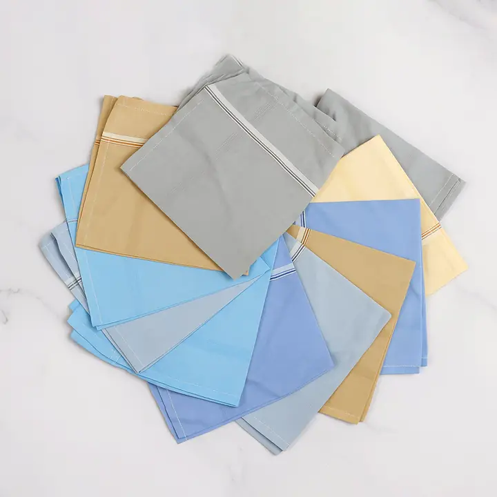 Premium Quality Soft Cotton Mens Handkerchief (40x40 Cm 1 Pc)