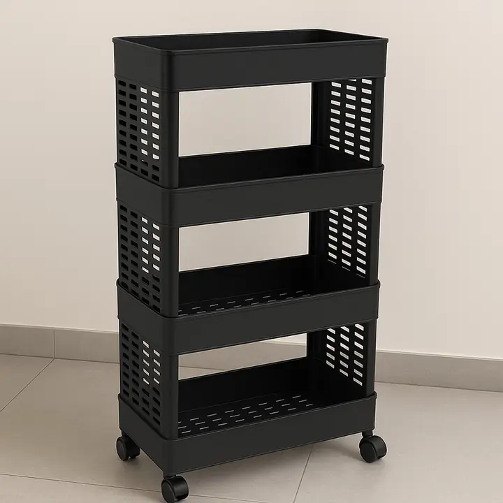 4-layer Plastic Storage Rack With Wheels
