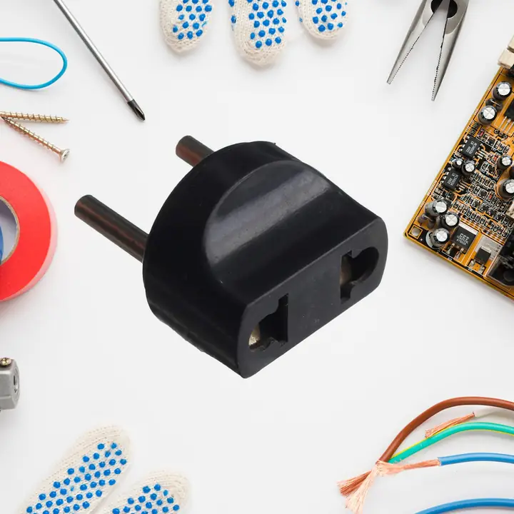 2 Pin 4 Amp. Conversion Electrical Connector Plug 2 Pin Plug Converter Plug Adapter With Color Box (1 Pc)