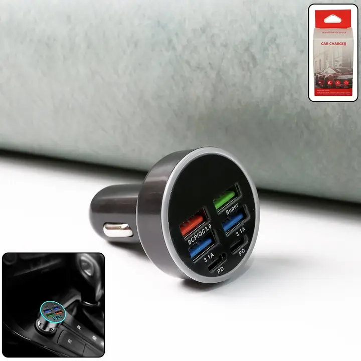 Multi-port Fast Car Charger For 12v24v Vehicles 4-usb Smart Adapter