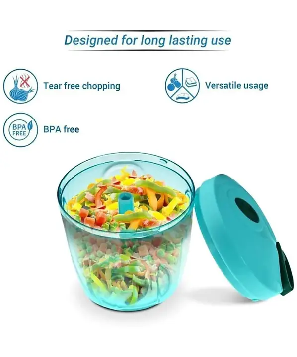 Manual Stainless Steel Compact Extra Sharp Hand Held Vegetable Chopperslicer With 5 Blades