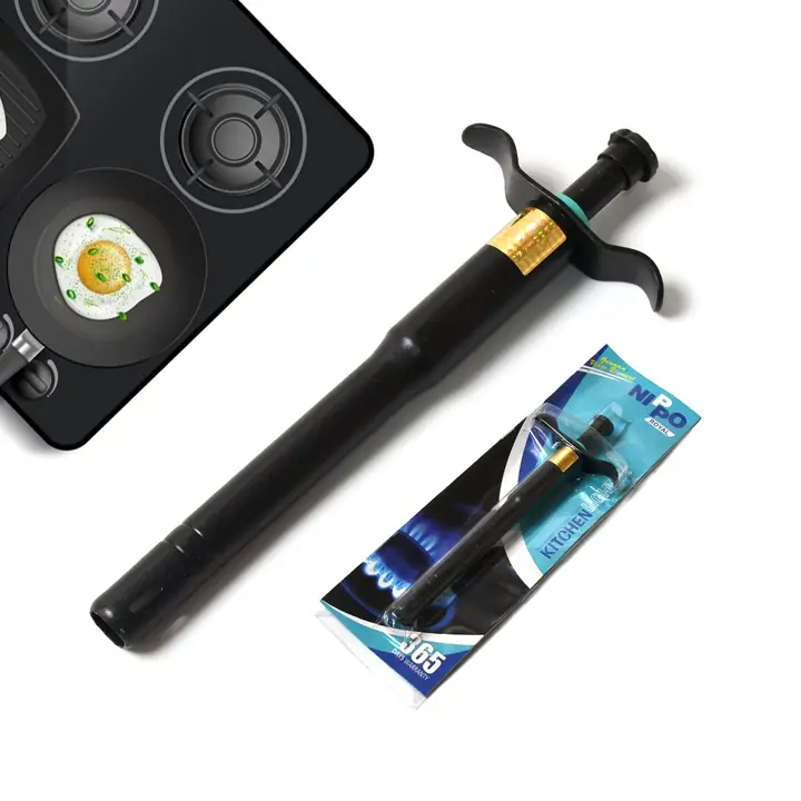 Stainless Steel Black Gas Lighter For Kitchen Gas Stove Long Lasting Unbreakable Lighters For Gas (1 Pc)