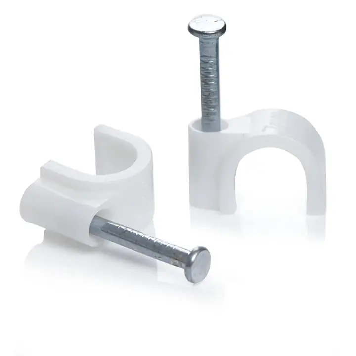 100 Pc 6 Mm Cable Clip Used In All Kinds Of Wires To Make Them Stuck And Holded In Walls Etc.