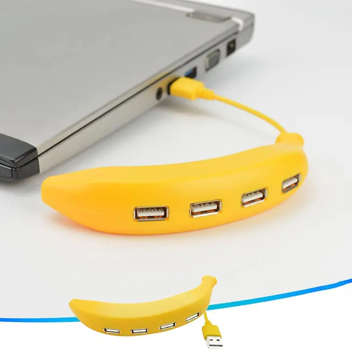 Banana Shape USB Hub 2.0 Hub USB Splitter 4-port USB Hub (1 Pc)