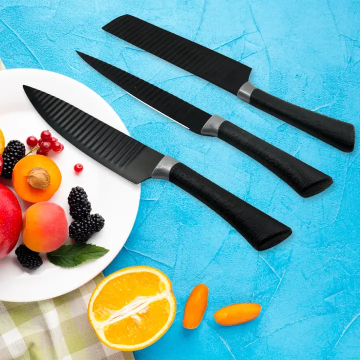 6 Pieces Professional Kitchen Knife Set Meat Knife Chefs Knife With Non-slip Handle For Home