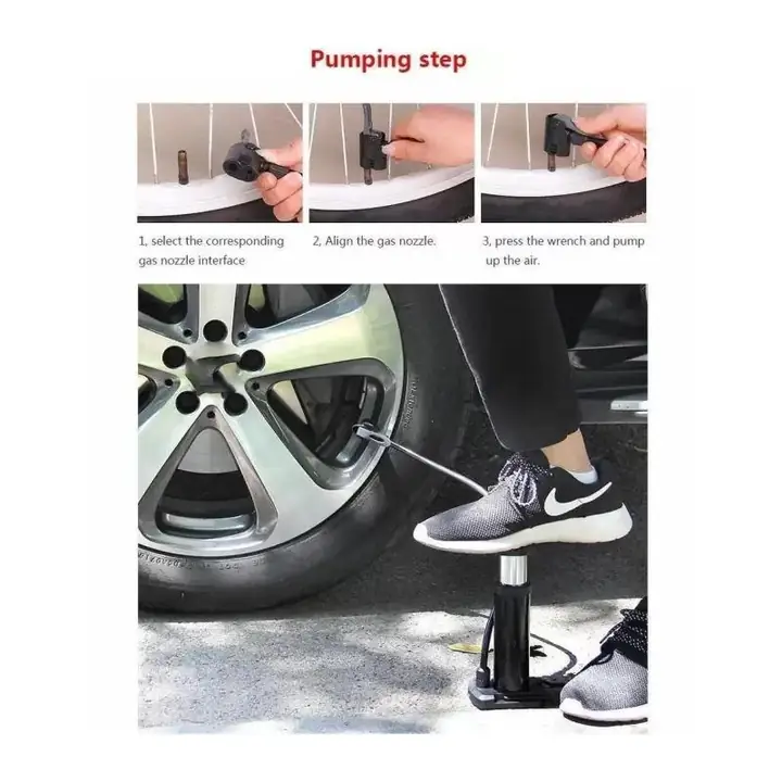 Mini Foot Pump Inflator For Bike And Car
