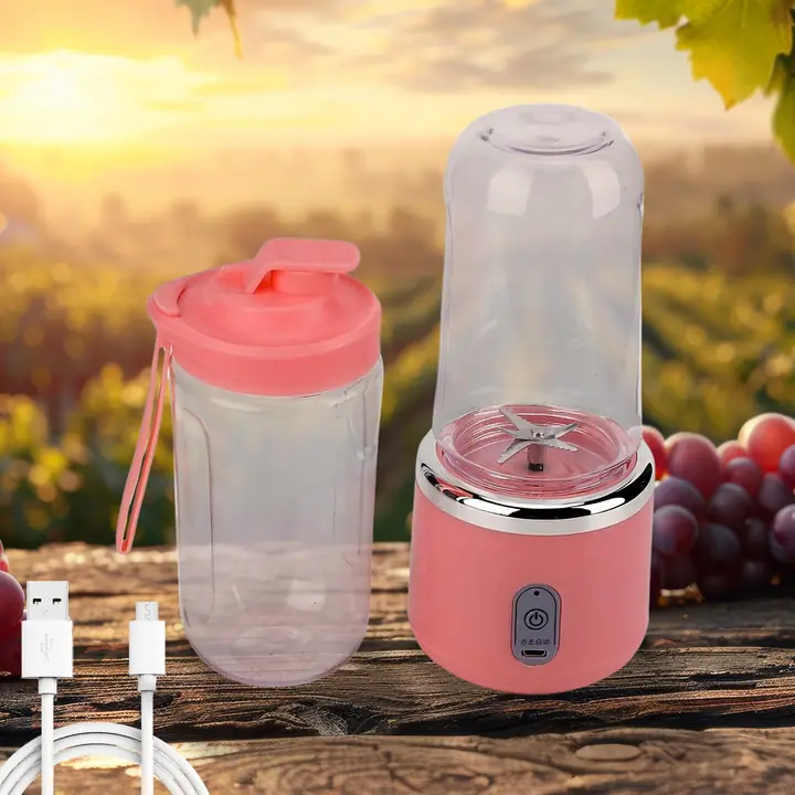 Portable Small Juicer Blender With Water Bottle Cup (2 Pc Set)