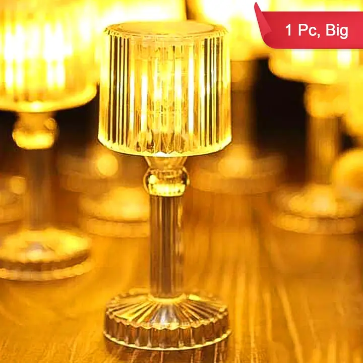 Big Acrylic LED Desk Lamps Table Lamp Portable Crystal (1 Pc Big)