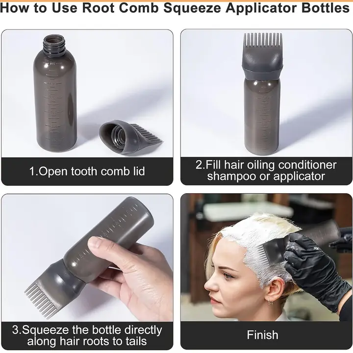 Comb Applicator Bottle Hair Oil Applicator Bottle For Hair Dye Bottle Applicator Brush With (1 Pc)