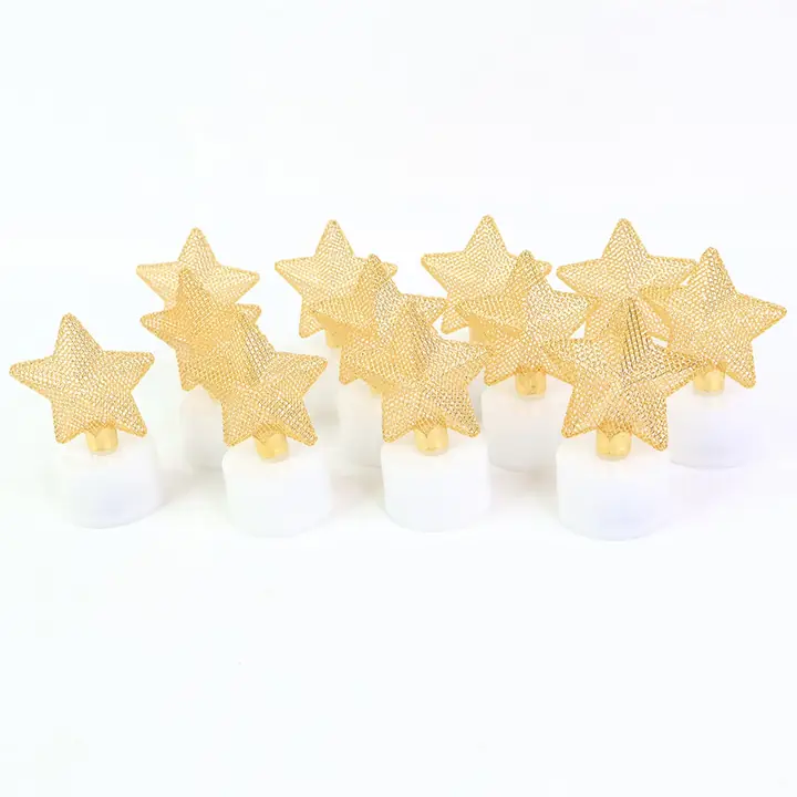 Set Of 12 Decorative LED Star Candles