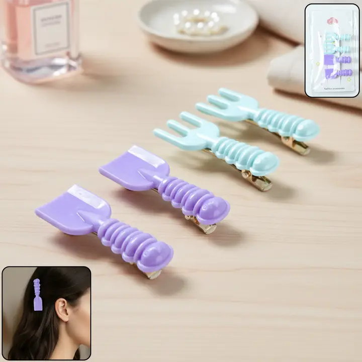 Cute Mini Tool-shape Decorative Hair Clips (4 Pc)