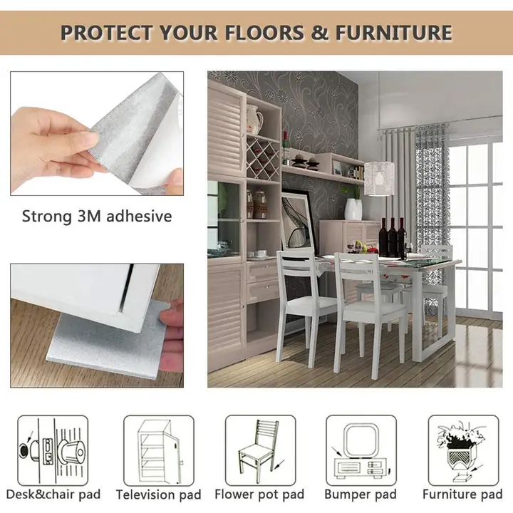 Furniture Pad Square Felt Pads Floor Protector Pad For Home All Furniture Use (Pack Of 4 Pc)