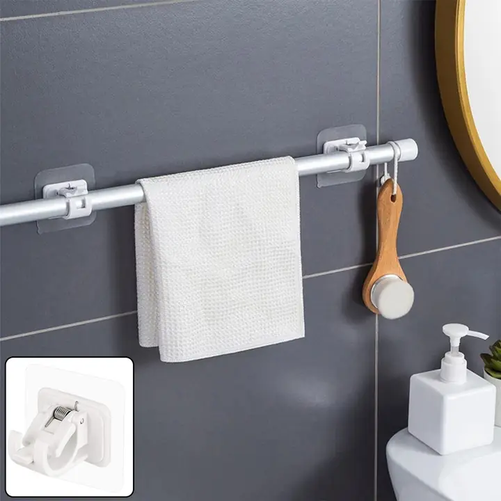 Multipurpose No-drill Wall Mounted Adhesive Towel Rod Holder (1 Pc)