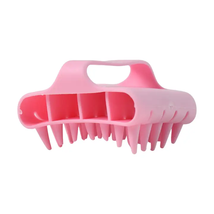 Scalp Massager Shampoo Brush Soft Silicone Hair Washing Comb With Handle