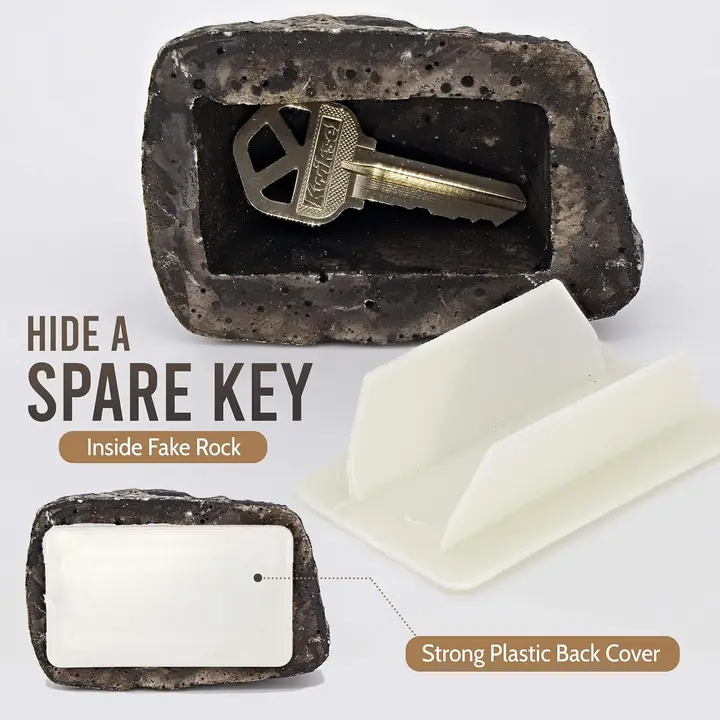 Hide A Key Outside Rock Looks Like A Real Rock - Weatherproof Rock Key Perfect For Emergencies (1 Pc)