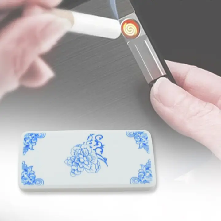 Stylish Electric USB Lighter For Men Women Regular Cigarettes Portable USB Rechargeable Flameless (1 Pc)