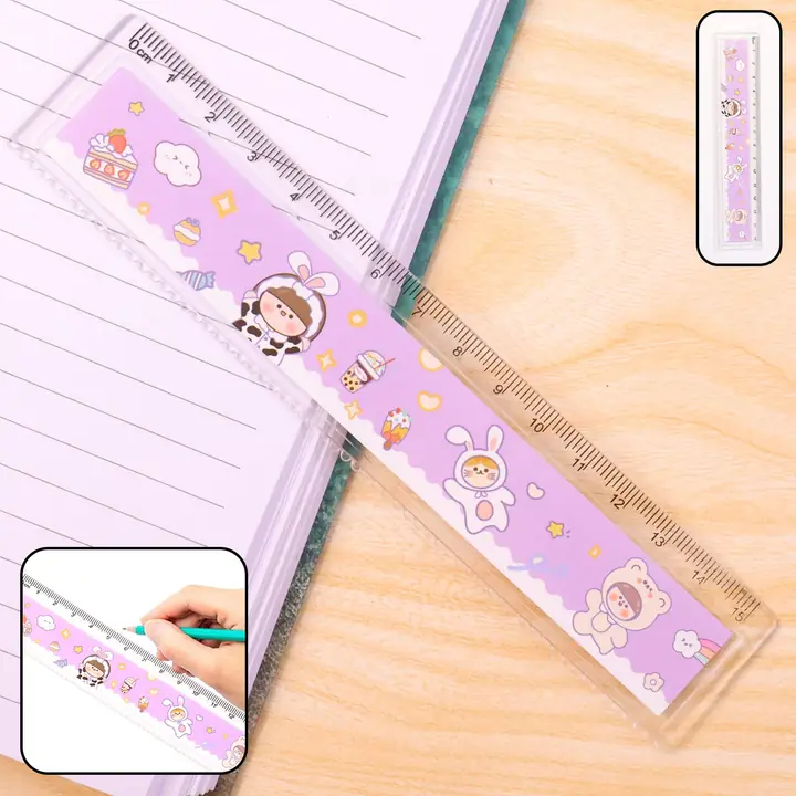 Premium Cute Cartoon Plastic Ruler For Kids (1 Pc)