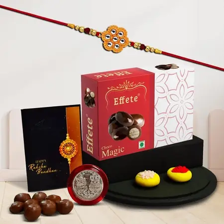 Rakhi (K1_531_em32) Chocolate Magic 32gm Rakhi For Brother With Gift Handmade Rakhi Rakhi Combo For