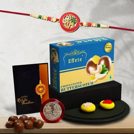 Rakhi (K1_518_bs32) Chocolate Butter Scotch 32gm Rakhi Combo With Card And Chocolate Chocolates