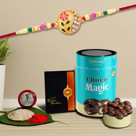 Rakhi (K1_507_cm) Chocolate Magic Rakhi For Brother With Gift Fancy Rakhis For Men Stylish Rakhi
