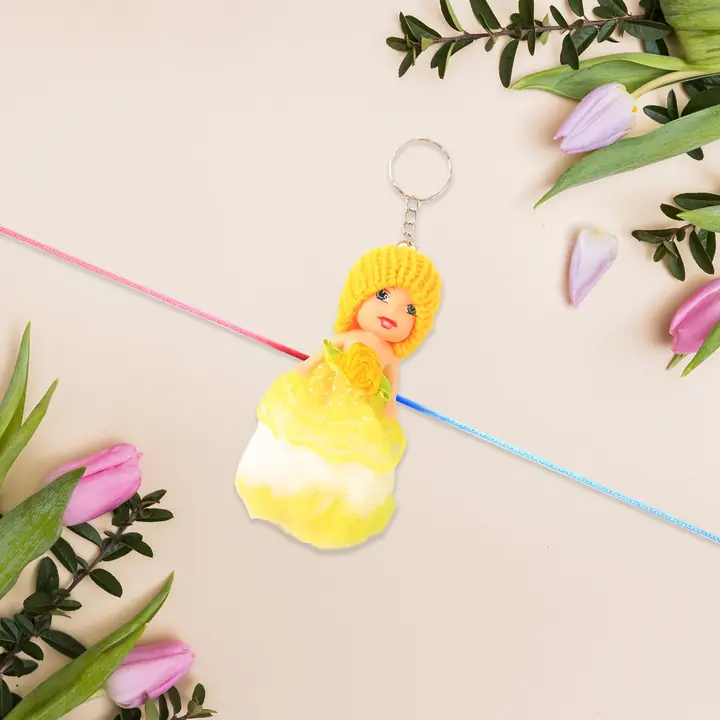 Multifunction Doll Rakhi For Kids Cute Soft Toy Rakhi With Keychain Use Decorative Fancy Rakhi Cum
