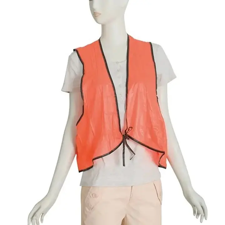 Economy Safety Vest Soft Vinyl With Tie Closure For Identifying Staff And Volunteers Adult PVC