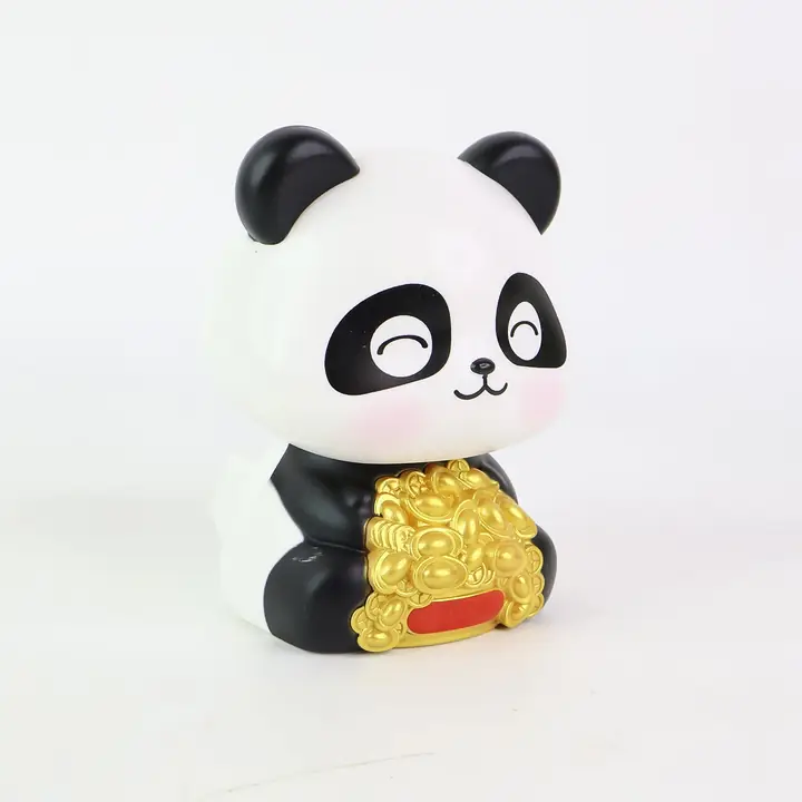 Car Decoration Solar Power Moving Head Panda Statue Creative (1 Pc)