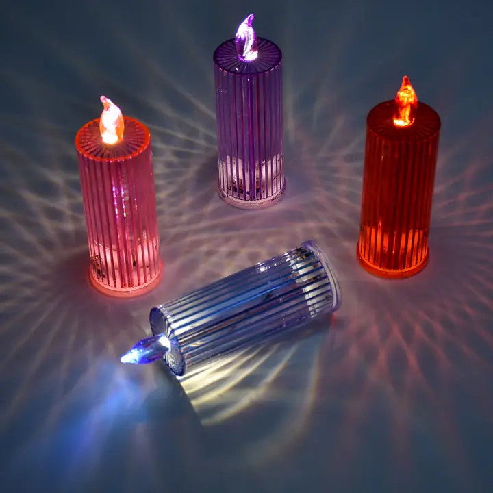Big Simple Candles For Home Decoration Crystal Candle Lights (Multicolor)