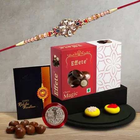 Rakhi Pack With Ritual Kit And Chocolate
