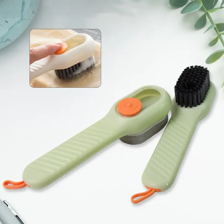 Multifunctional Scrubbing Brush With Liquid Soap Dispenser (2 Pc Set)