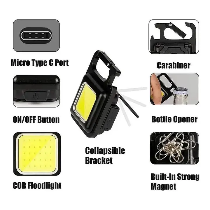 Rechargeable Keychain Mini Flashlight With 4 Light Modesultralight Portable Pocket Light With