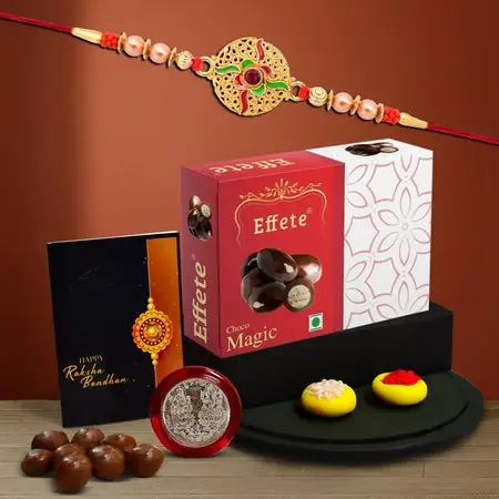 Rakhi (K1_401_em32) Chocolate Magic 32gm Rakhi For Brother With Gift Fancy Rakhis For Men Stylish