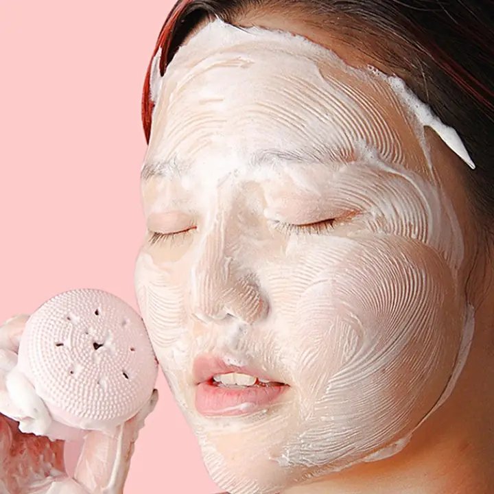 Facial Cleansing Brushes Cute Octopus Shape Silicone Face Scrubber Massager Skincare Tool (1pc)