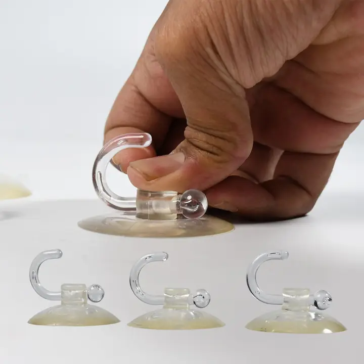 Transparent Rubber Vacuum Sucker Hooks Hanger Strong Suction Cup Bathroom Kitchen Window Wall