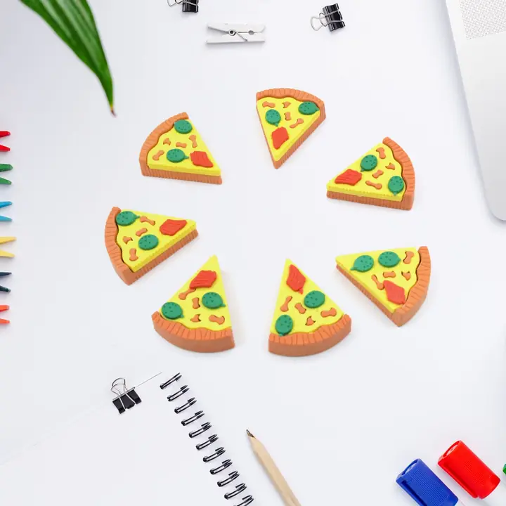 3d Pizza Slices Kids Favourite Food Eraser Pizza 7 Slice Eraser For Kids Adults Fast Food Lover