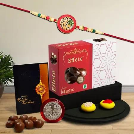 Rakhi (K1_518_em32) Chocolate Magic 32gm Rakhi For Brother With Gift Rakhi With Chocolate Rakhi