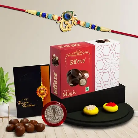 Rakhi (K1_438_em32) Chocolate Magic 32gm Rakhi For Brother With Gift Rakhi With Chocolate Rakhi